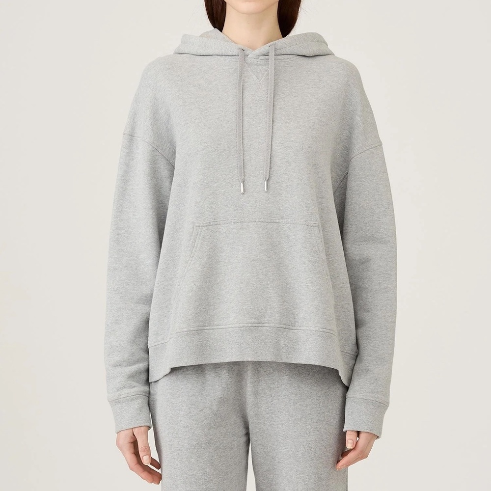 THEORY Women's Relaxed Hoodie Sweatshirt, Grey